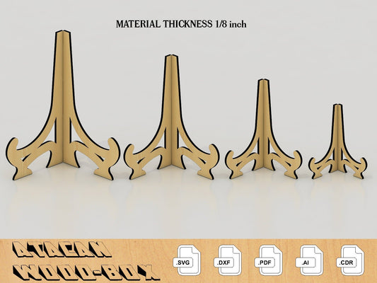 1/8 inch photo holder display digital file, Plate Display Stand, Dish Holder Stand, Glowforge laser cut SVG file, Svg+Dxf+Pdf+Ai+Cdr 014