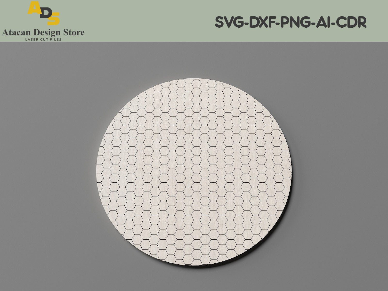18 inch Round With Honeycomb 4 Different Patterns Svg, Dxf, Cdr, Ai files ADS225