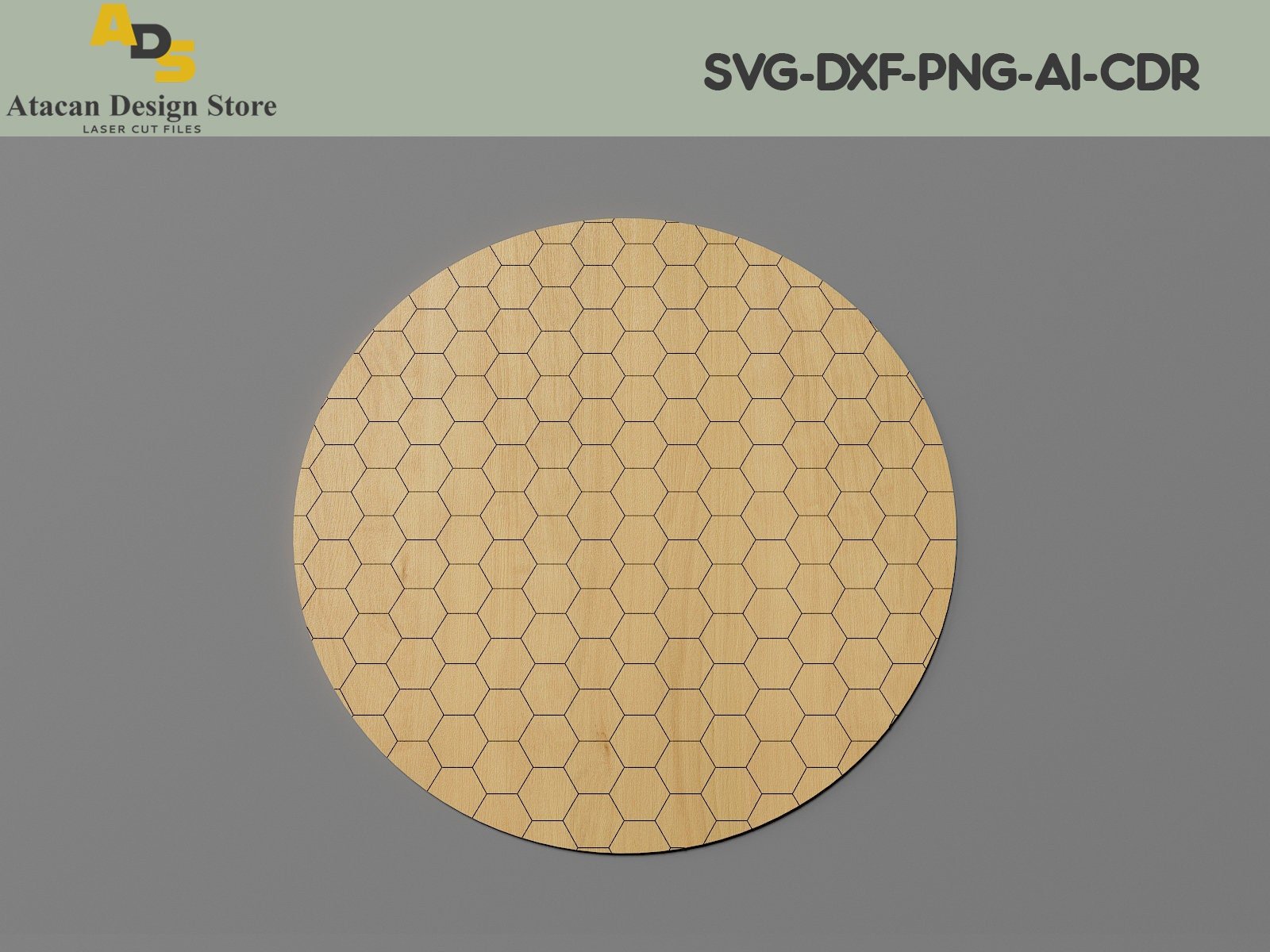 18 inch Round With Honeycomb 4 Different Patterns Svg, Dxf, Cdr, Ai files ADS225