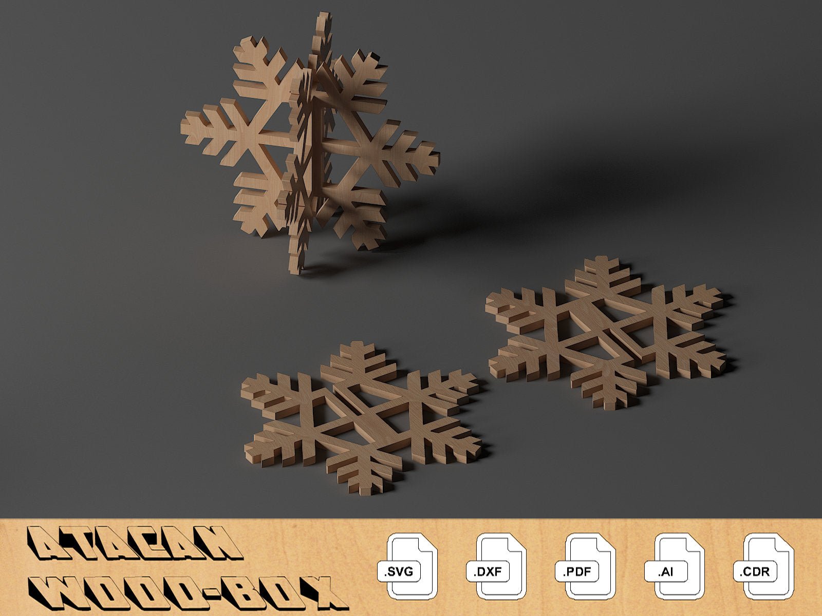 3D Standing Wooden Snowflakes Bundle / Christmas Snowflake Decoration / Xmas Decor / Glowforge Laser Cut Files 283