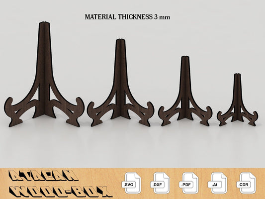 3mm Laser cut Easels Plate Holders, Frame Holder, Photo Frame Display, Glowforge laser cut svg file 015