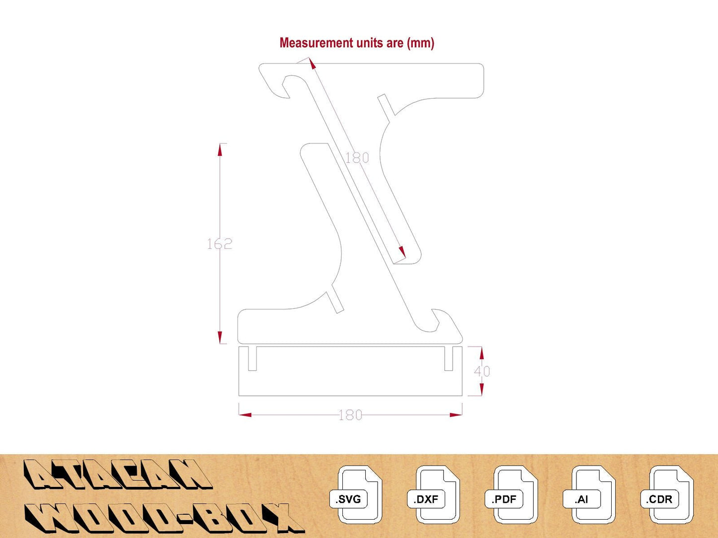 3mm Laser cut Easels Plate Holders, Frame Holder, Photo Frame Display, Glowforge laser cut svg file 033