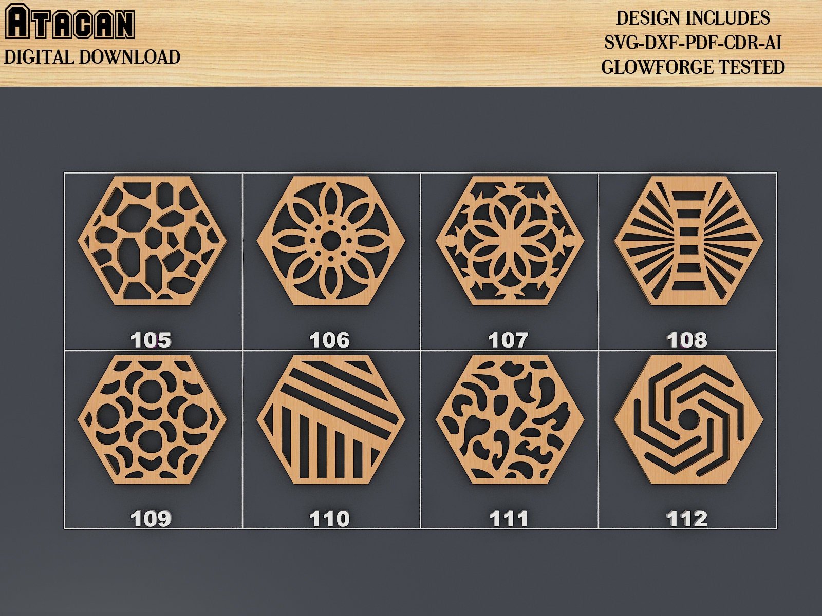 40 Drink Coasters SVG Laser cut files, Wall Decor vector files, CNC Laser cut Glowforge SVG File - Total 200 Files 341