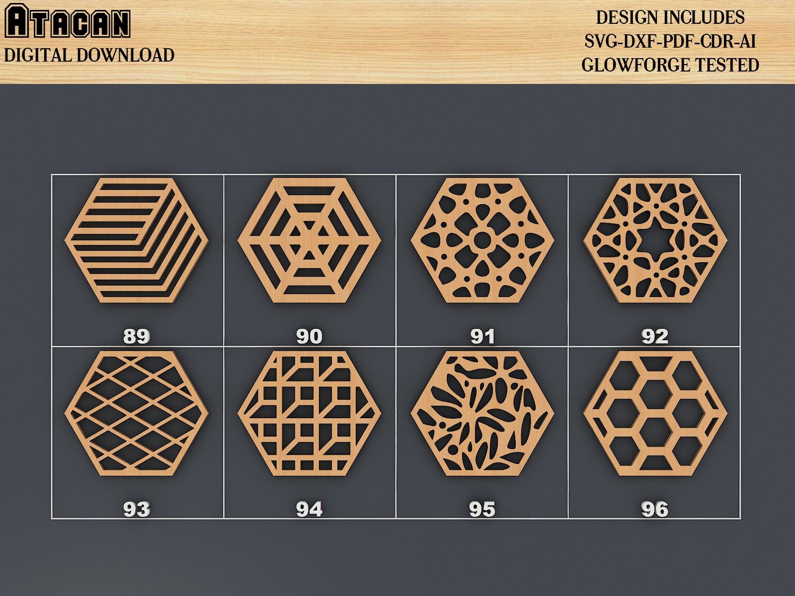 40 Drink Coasters SVG Laser cut files, Wall Decor vector files, CNC Laser cut Glowforge SVG File - Total 200 Files 341