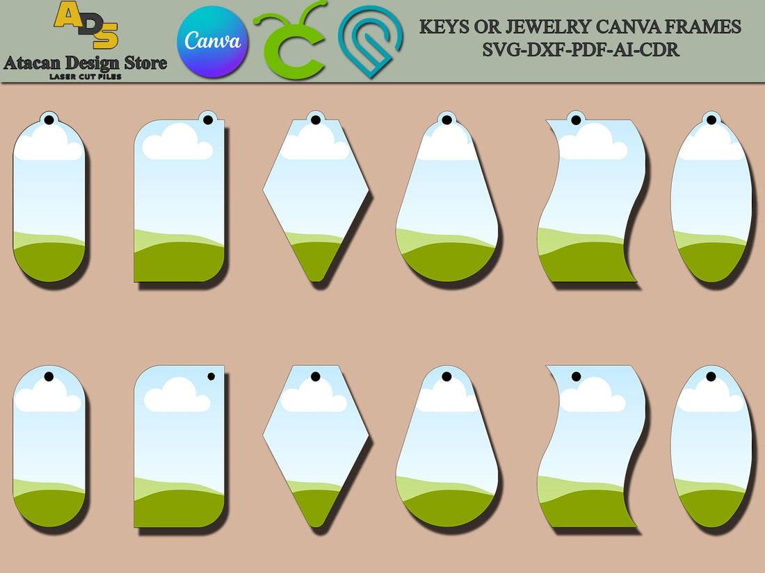 Acrylic Keychains Mockup for Canva / Keychain Canva Frames / Easy Keyr ...