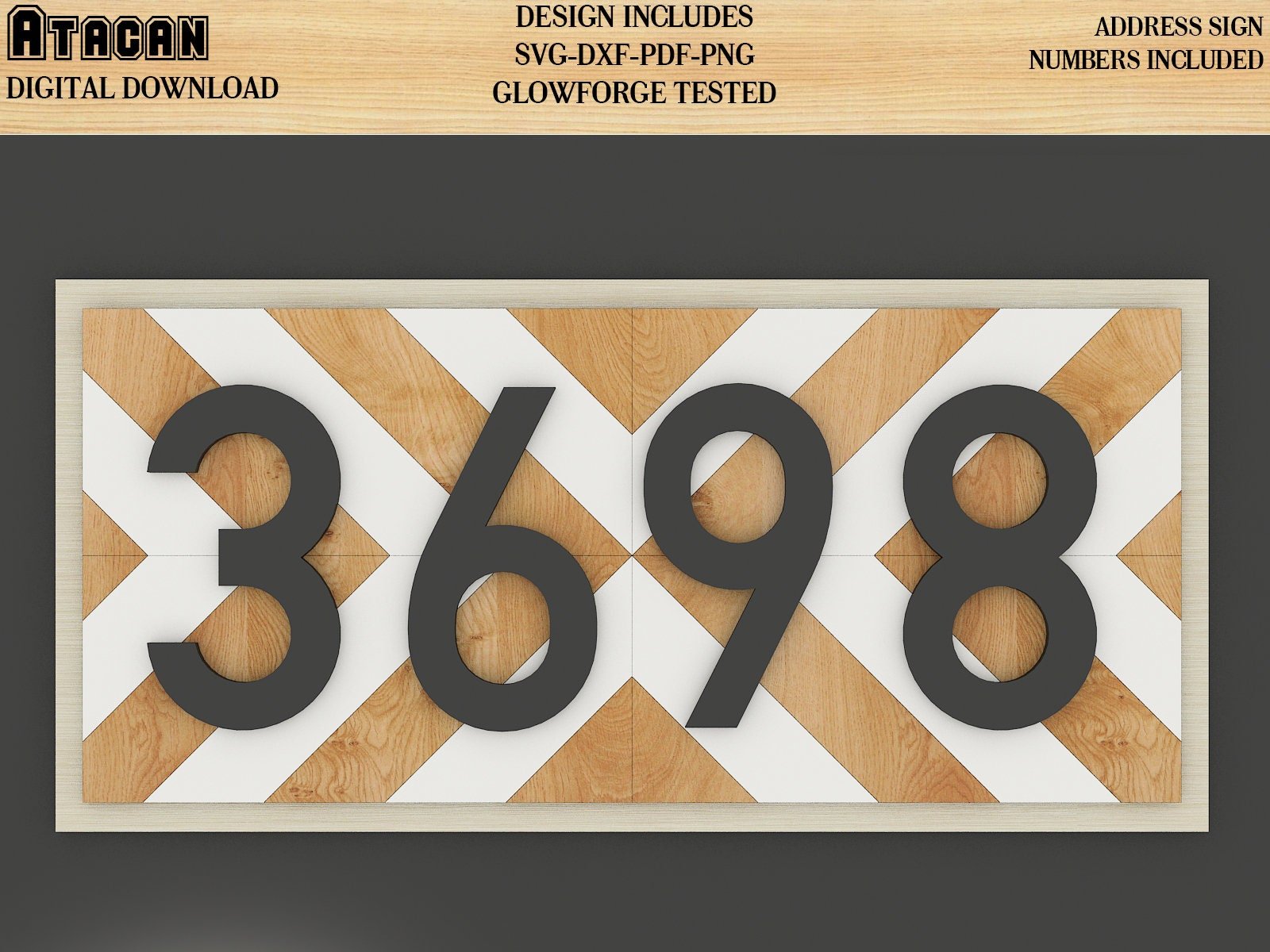 Address Sign Laser SVG Files Wood Quilt for Glowforge - Barn quilt SVG - Chevron, Aztec, Southwest, Arrow designs 169