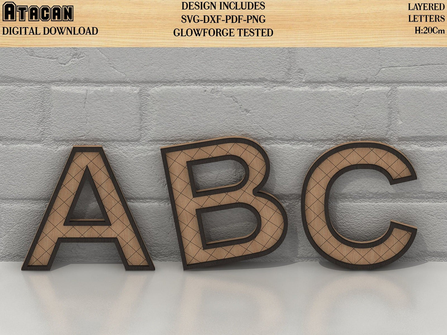 Alphabet Arial Font Wooden Letters SVG Laser Cut files With LAYERED Perfect for signs and craft use 090