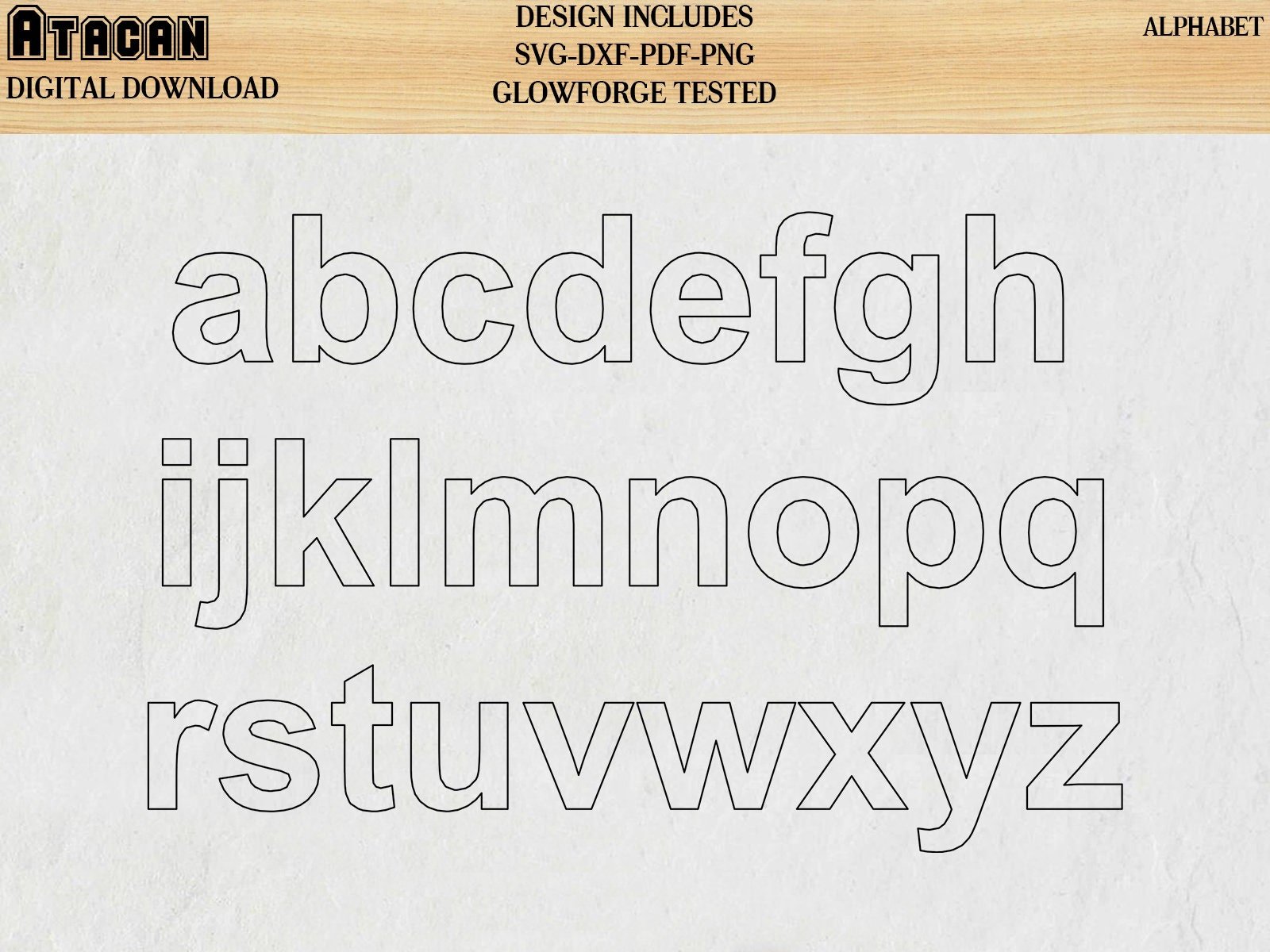 Alphabet Arial Uppercase and Lowercase Letters SVG Laser Cut files for glowforge Perfect for signs and craft use 134
