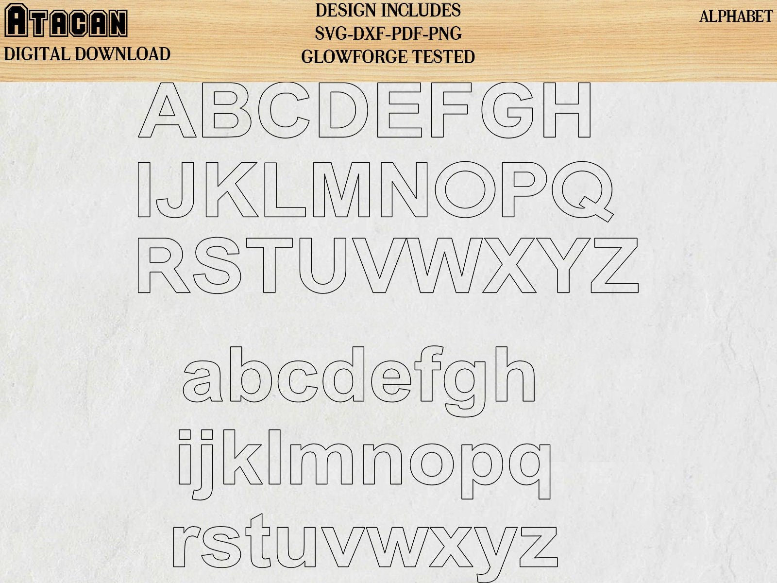 Alphabet Arial Uppercase and Lowercase Letters SVG Laser Cut files for glowforge Perfect for signs and craft use 134