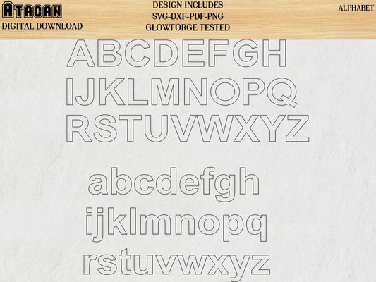Alphabet Arial Uppercase and Lowercase Letters SVG Laser Cut files for glowforge Perfect for signs and craft use 134