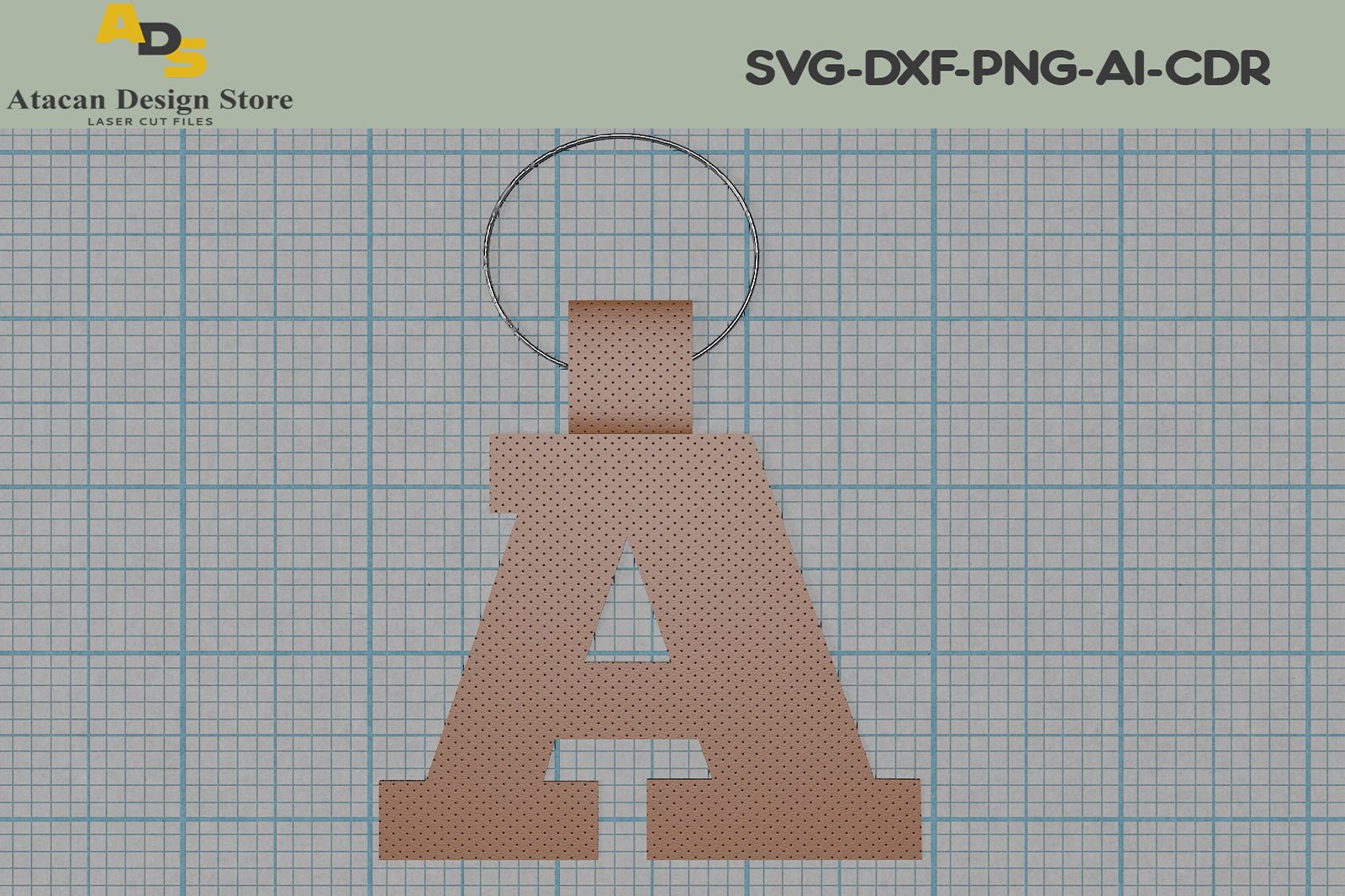 Alphabet Key Fob Svg, All Letter Bag Tag Fob Template, Faux Leather Keychain, Key Ring cut file, Alphabet Keychain template SVG DXF Ai 311