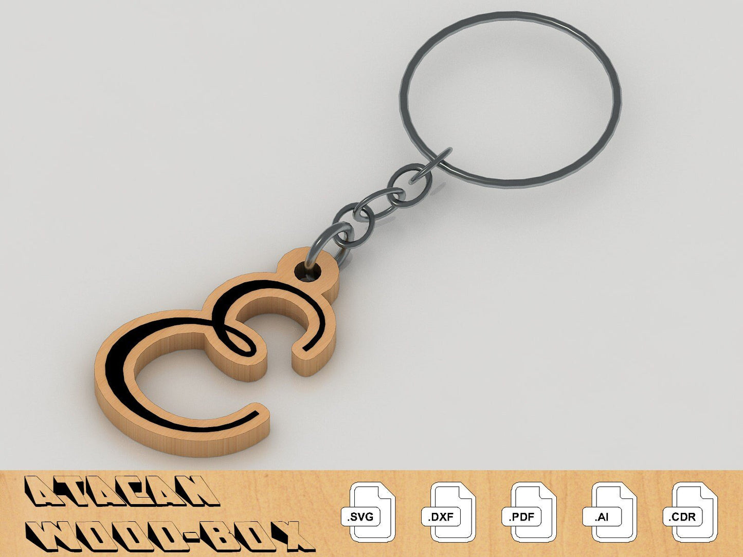 Alphabet letters SVG files - Letter Keychain bundle - Glowforge, Cricut laser cut files 207