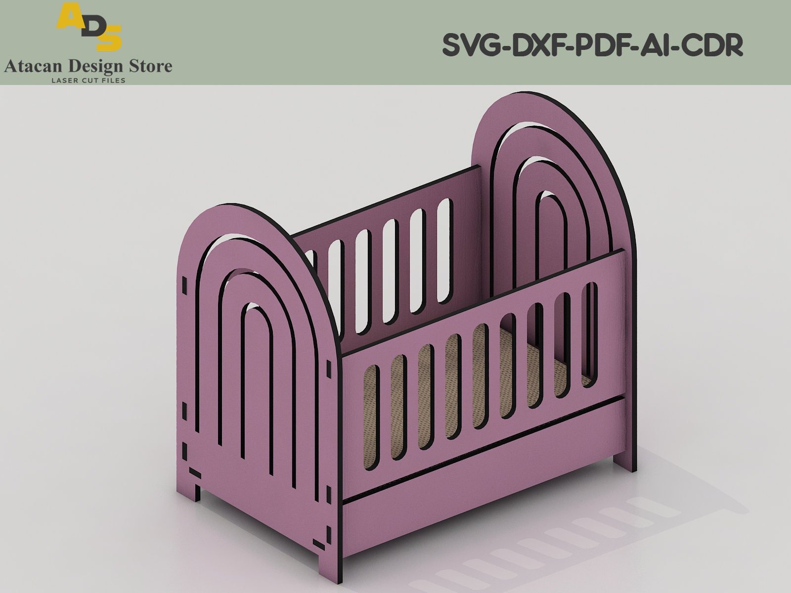 Baby Crib Templates / Cradle cutting files / Baby cradle Furnitur laser cut files / glowforge laser templates / Digital download ADS104