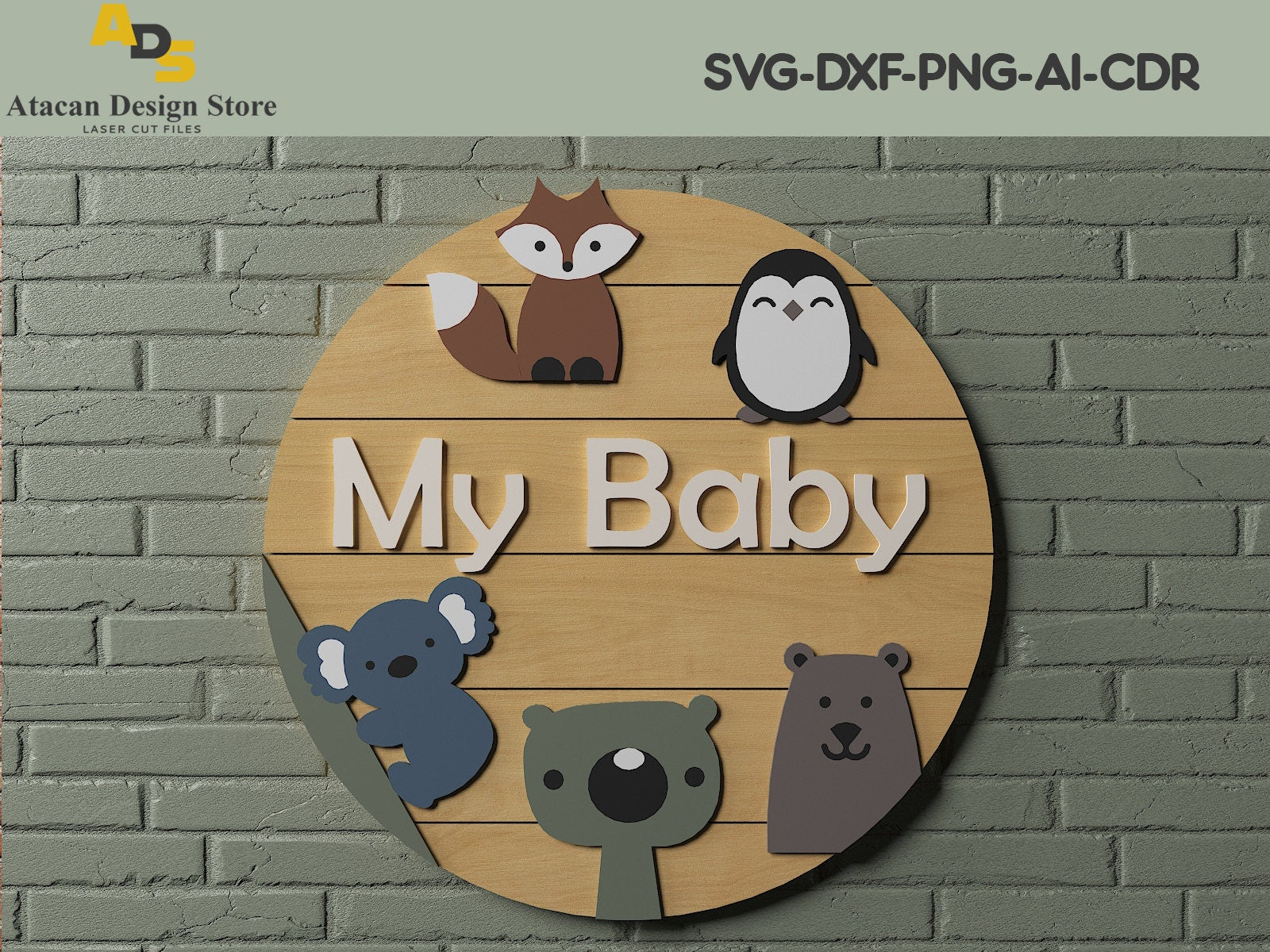 Baby Room Round Signs / Wall Hanger Decoration / Nursery Hang Sign Cut Files SVG233