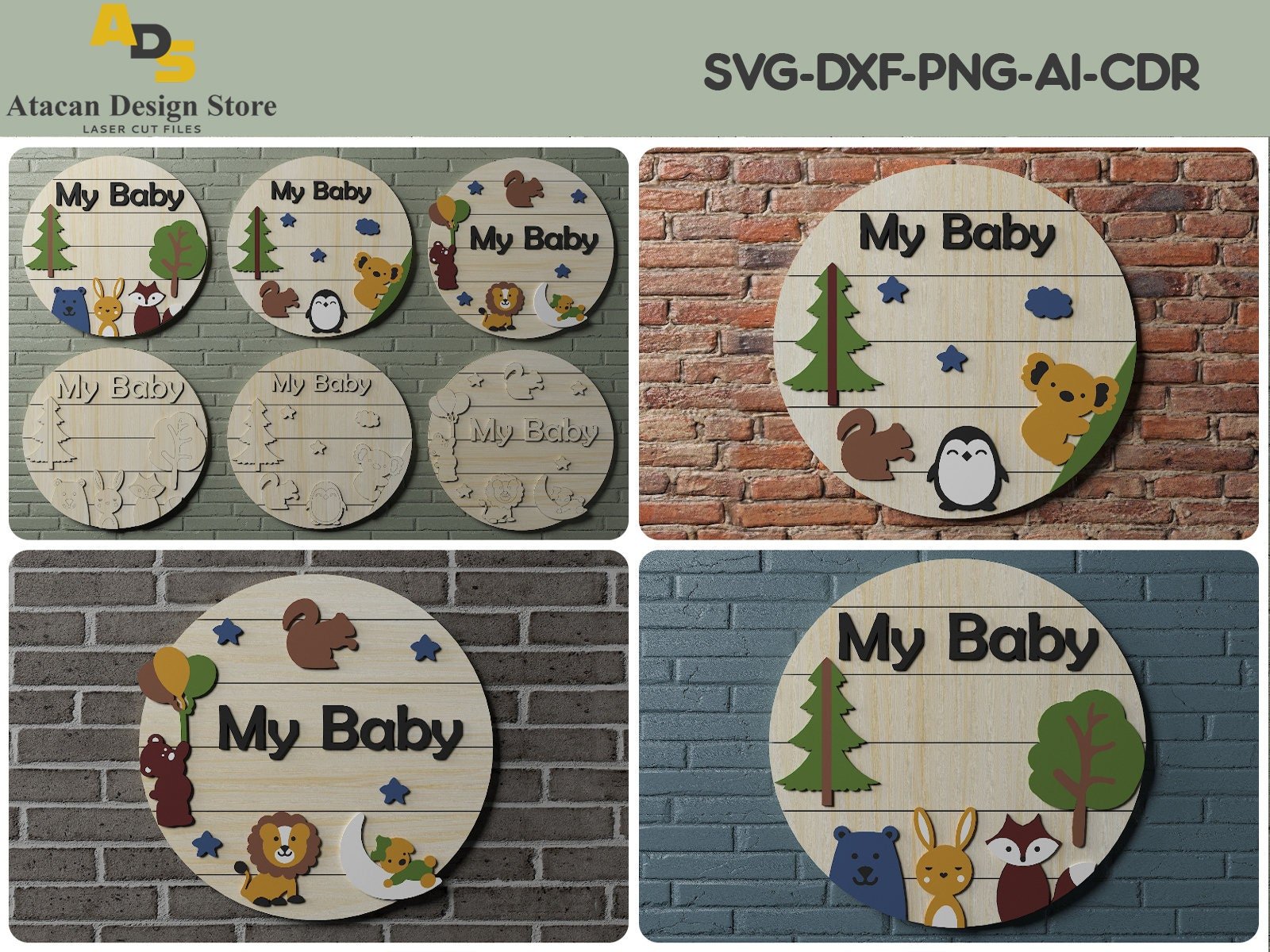 Baby Room Rounds / Wall Hanger Decoration / Laser Cutting Files SVG232