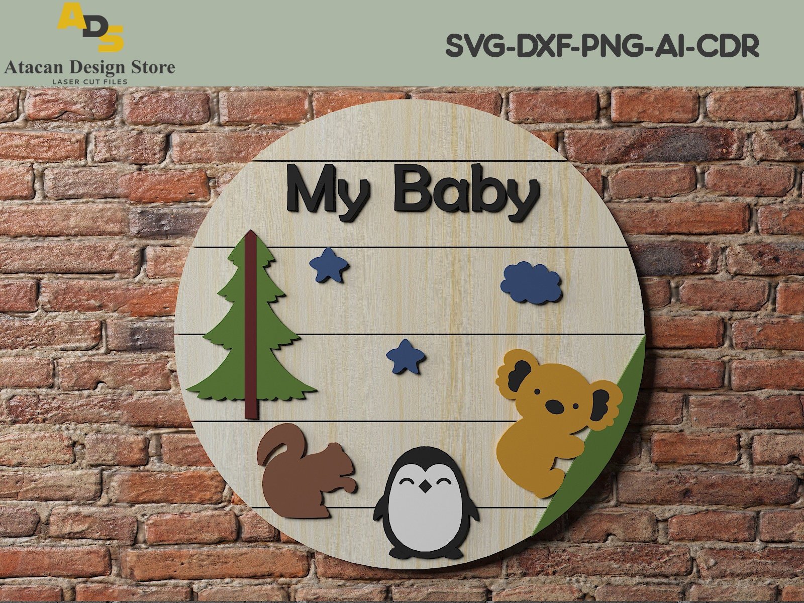 Baby Room Rounds / Wall Hanger Decoration / Laser Cutting Files SVG232