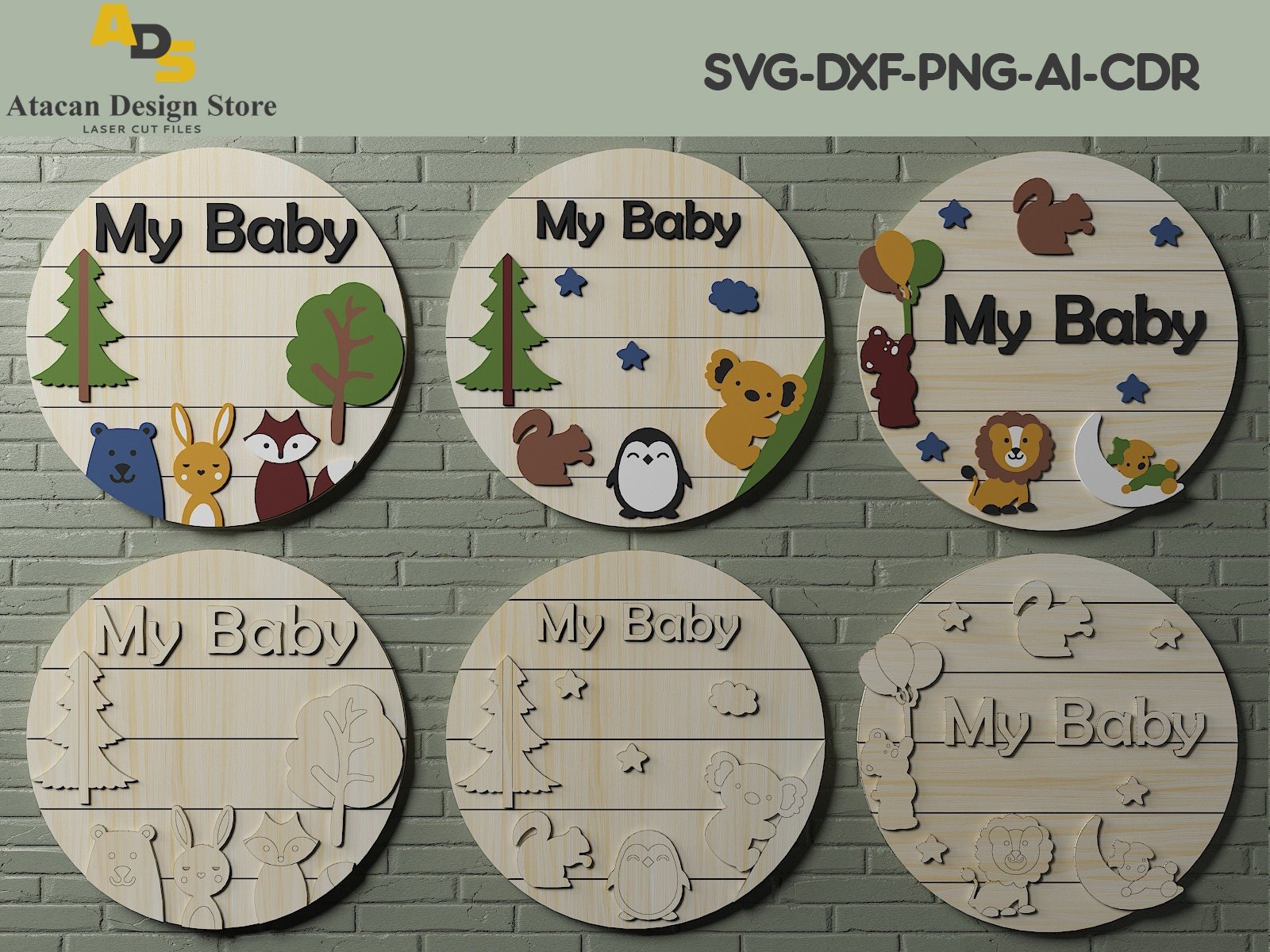 Baby Room Rounds / Wall Hanger Decoration / Laser Cutting Files SVG232