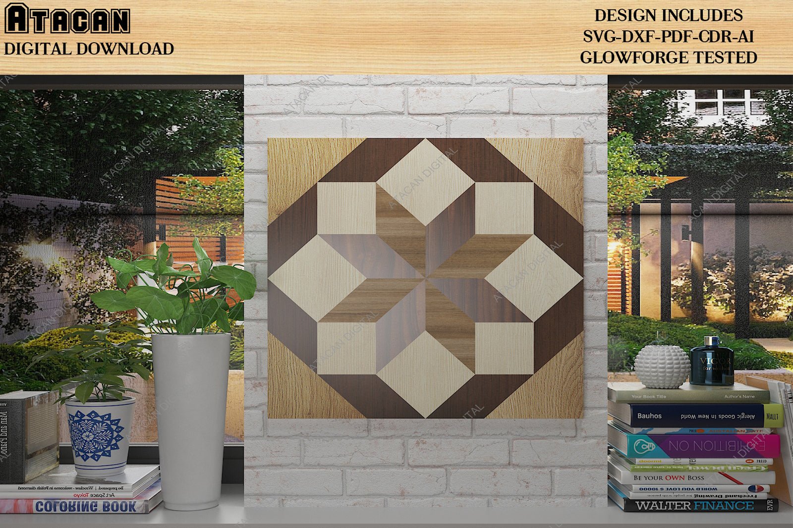 Chevron Aztec Barn Quilt svg Laser cut files for Glowforge projects inspired wall ar ...