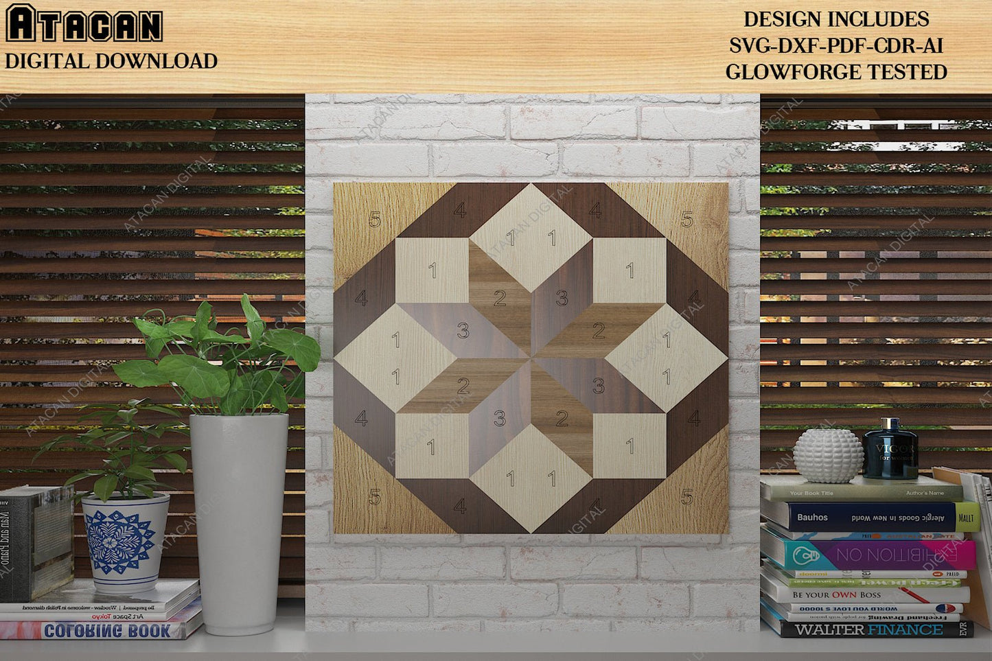 Barn Quilt svg Laser cut files for Glowforge projects inspired wall art Chevron Aztec Southwest Arrow designs Home decor mini quilt 002
