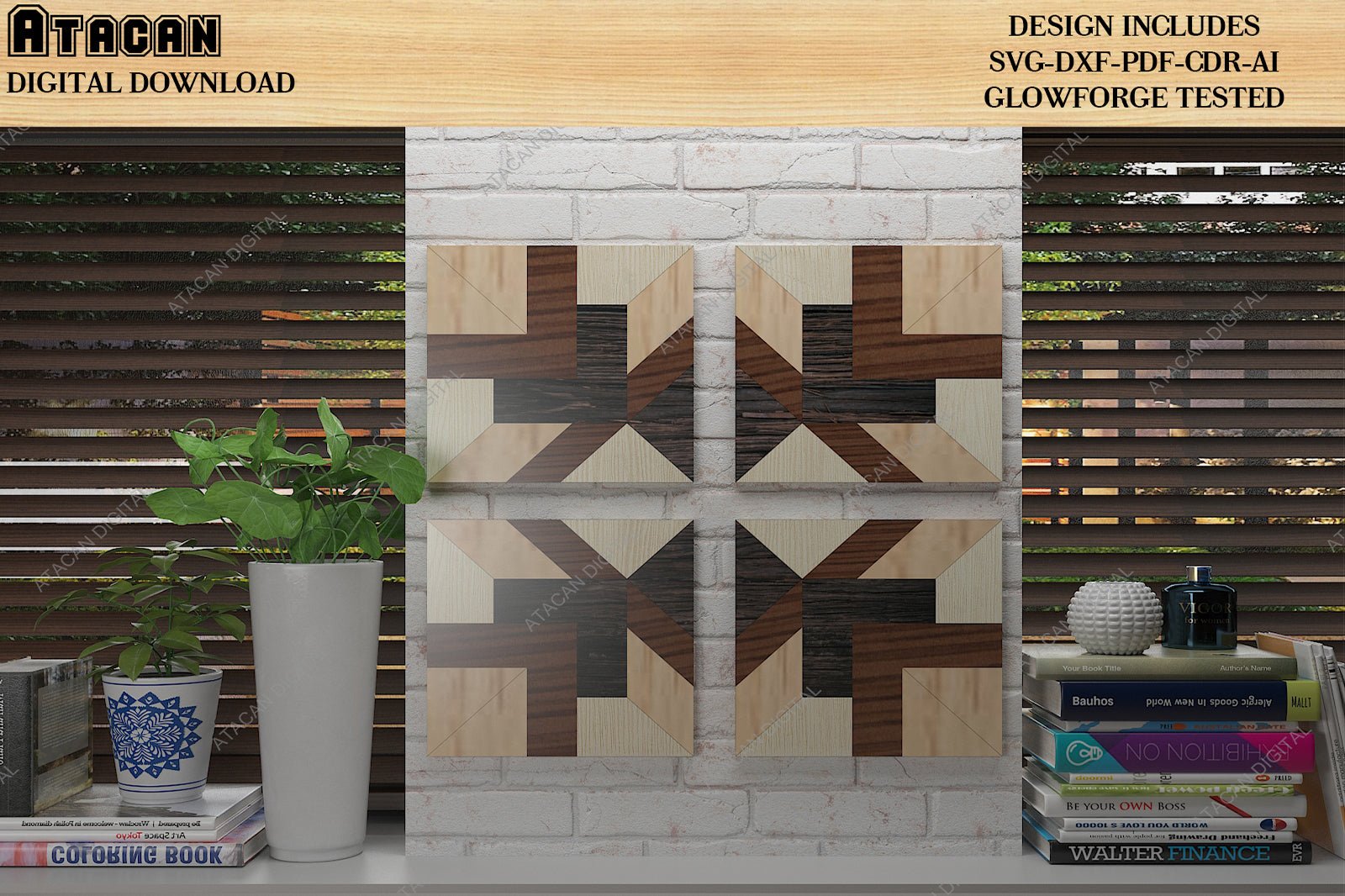 Barn Quilt svg Laser cut files for Glowforge projects inspired wall art Chevron Southwest Arrow designs Home decor 20x20 inch quilt 031