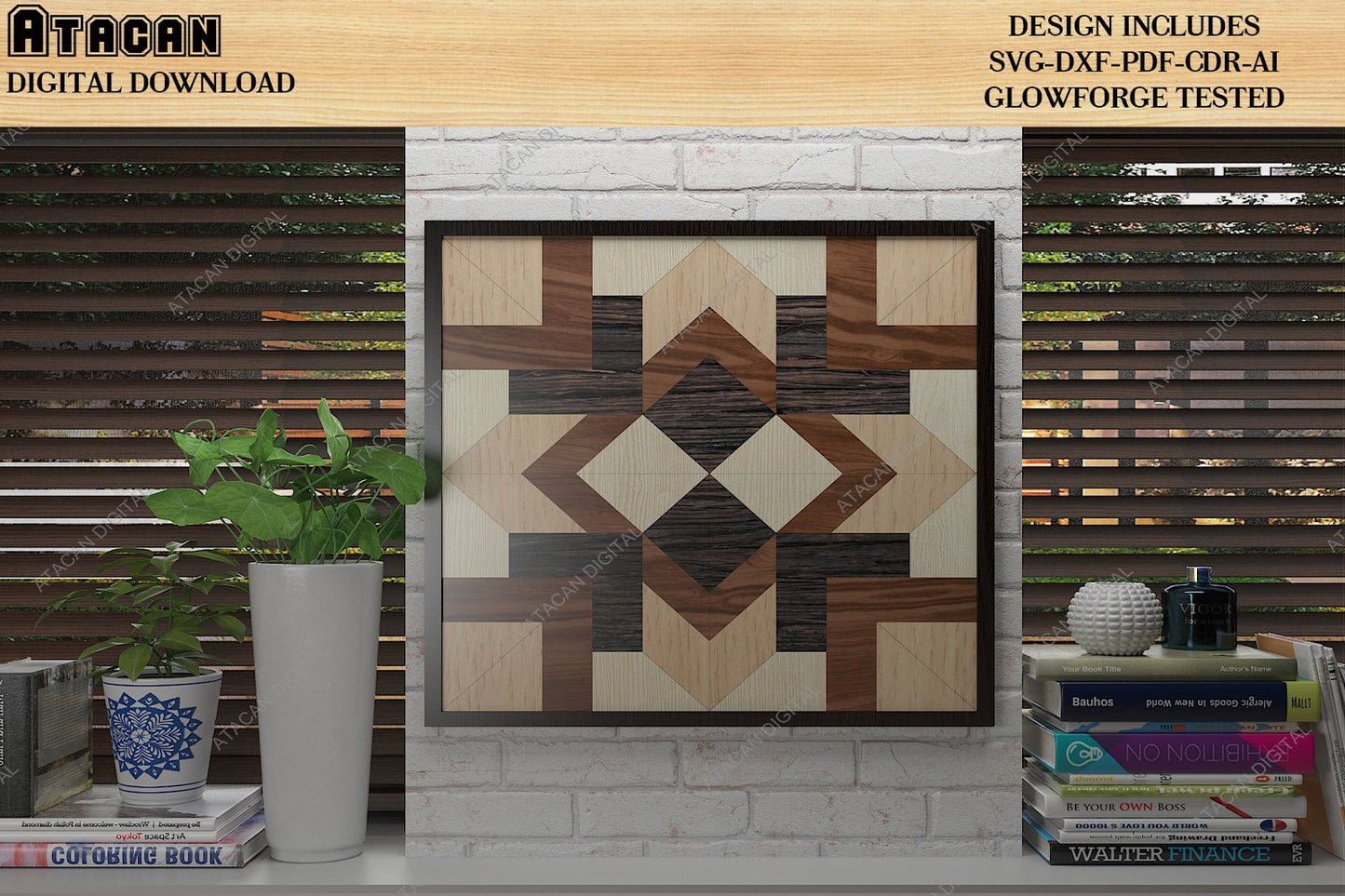 Barn Quilt svg Laser cut files for Glowforge projects inspired wall art Chevron Southwest Arrow designs Home decor 20x20 inch quilt 031