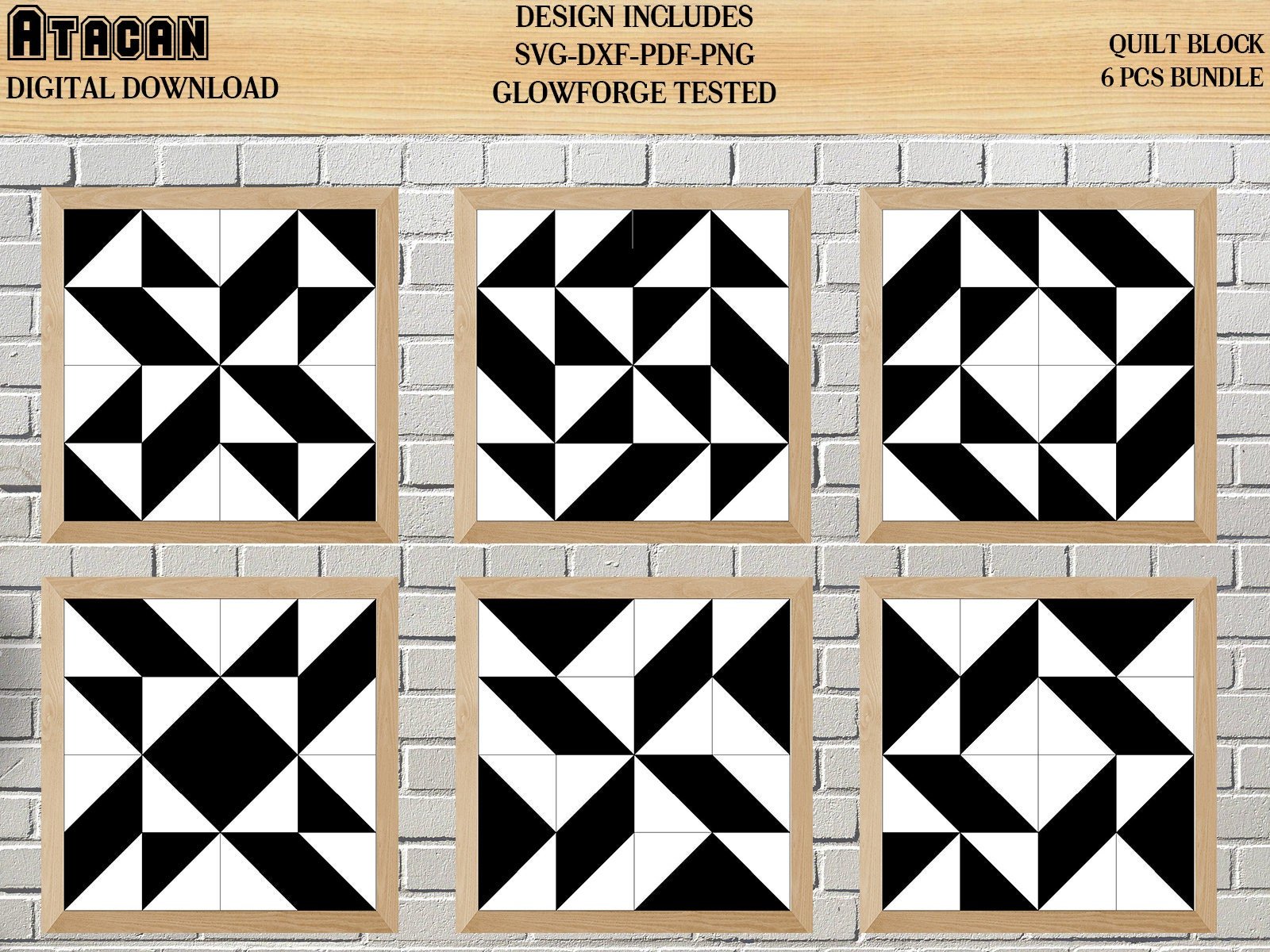 Barn Quilt SVG Laser cut files for Glowforge projects with Navajo inspired design mini quilt SVG file Country pattern frames 027
