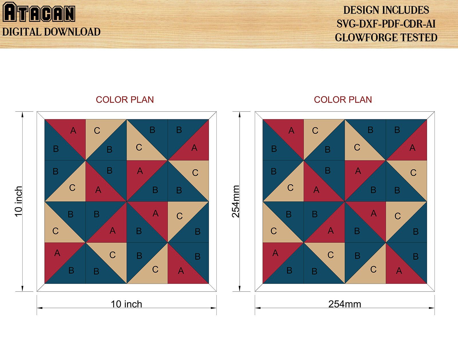 Barn Quilt SVG Laser cut files - Glowforge projects - Laser Ready