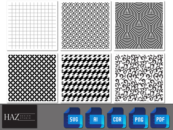 Black and White Pattern Bundle / Geometric Square Patterns Svg / Seaml ...