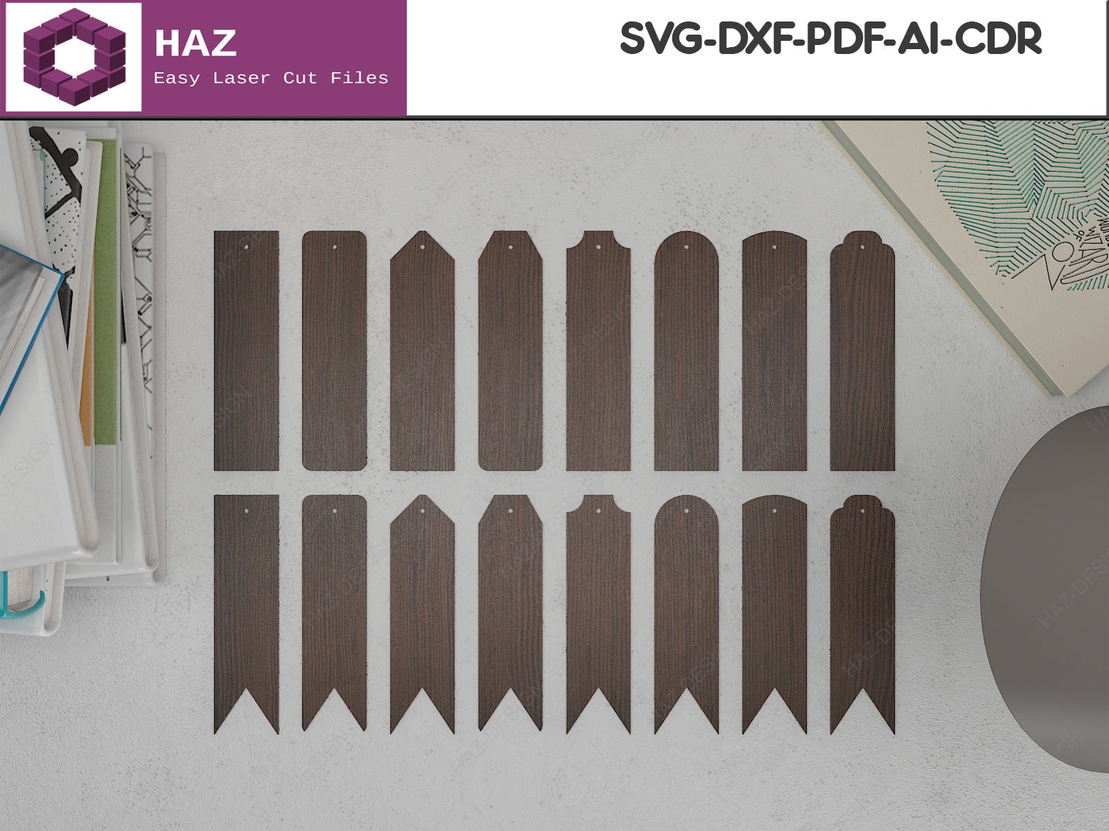 Bookmark Cut out Shapes / Laser Cut Templates for Bookmarks / SVG DXF ...