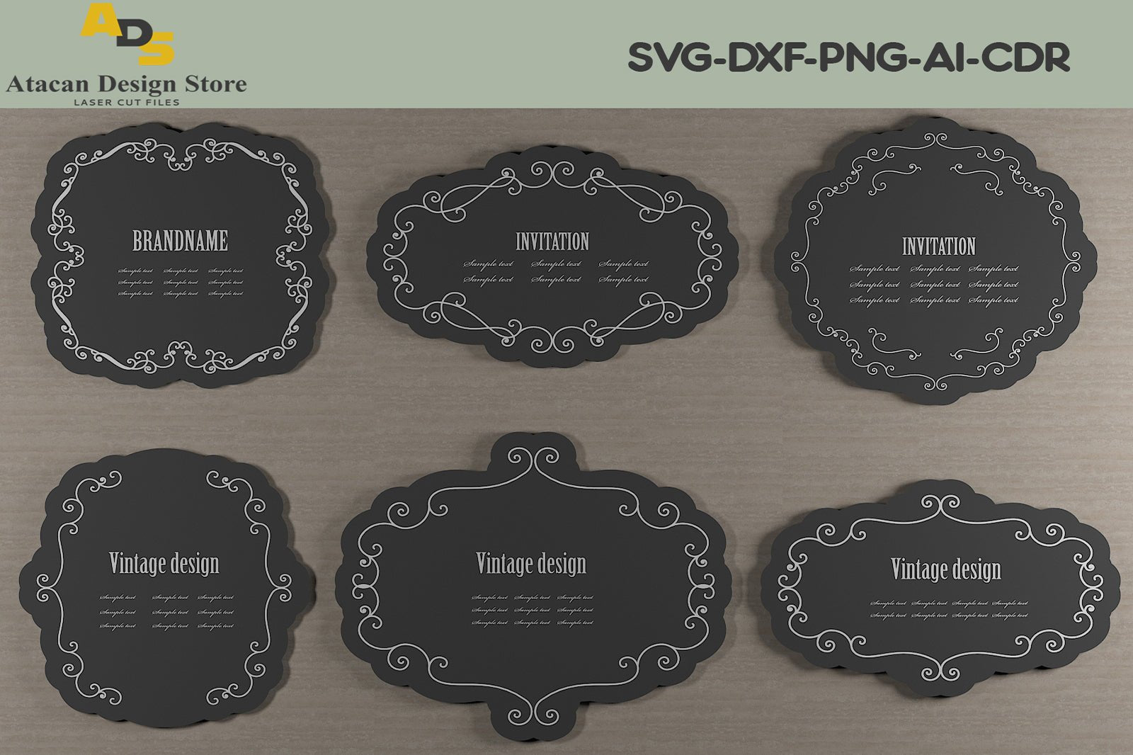 Bundle of Vector Cutting Files for Laser Cutting Machines / Dxf Svg Cdr Ai cut files 286