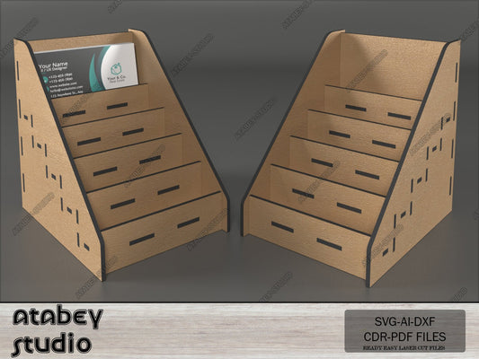 Business card holder - Card Organizer display Stand - Wood Laser Cutting Plans Svg Dxf Ai Cdr 563