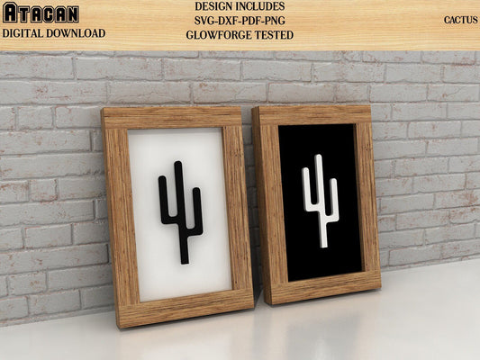 Cactus Frame SVG Laser Cut file 092