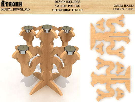 Candle Holder SVG dxf files for Glowforge Laser cut 099