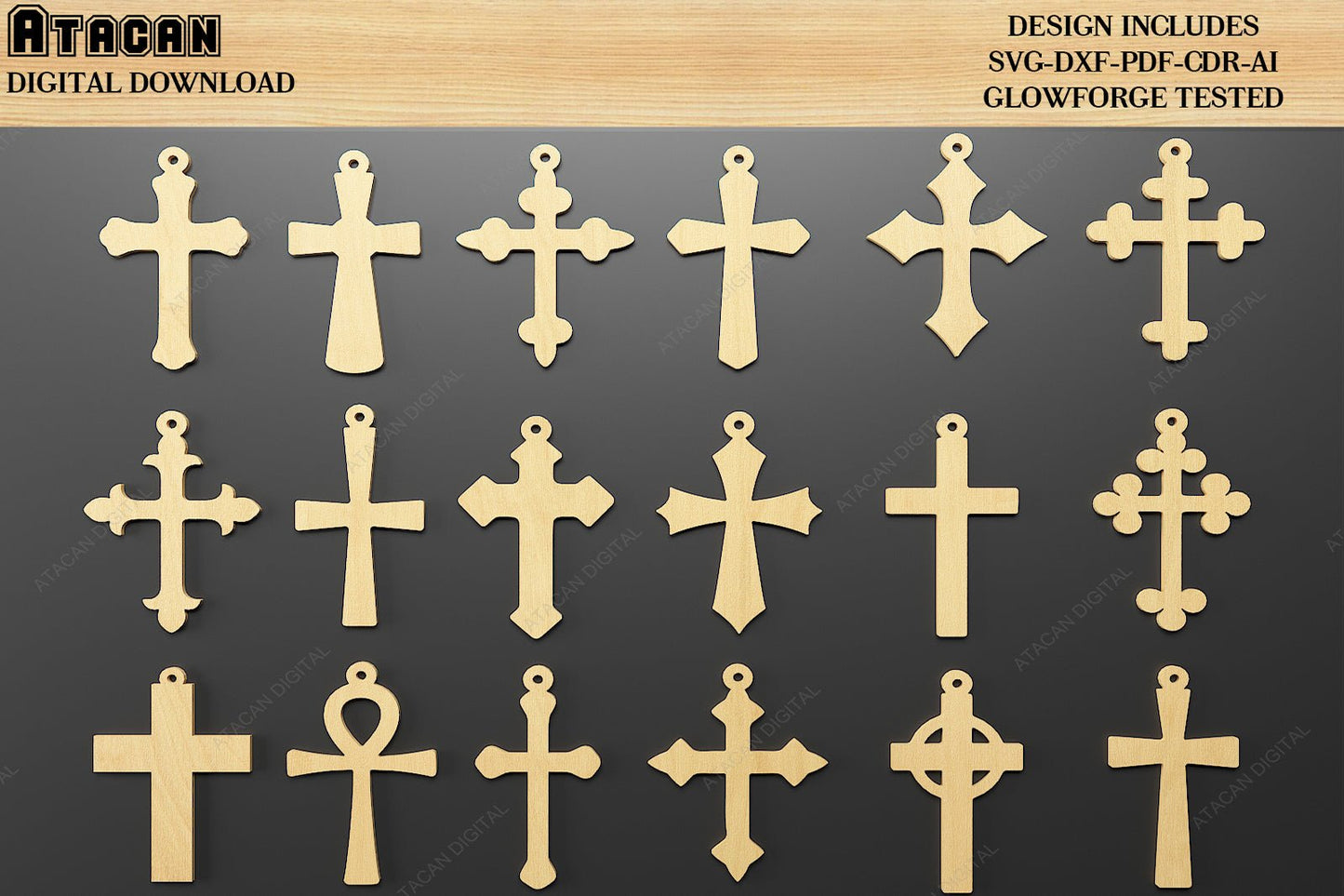 Christian Cross Earring Templates / Cross Earrings Bundle / Cricut, Silhouette, Glowforge Laser Cut File SVG DXF CDR Ai 508