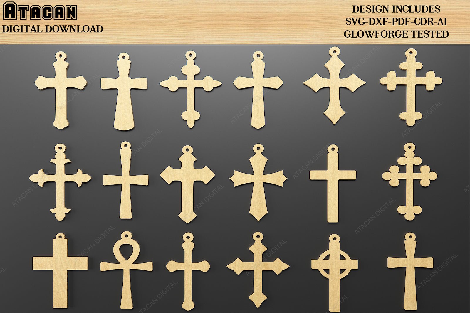 Christian Cross Earring Templates / Cross Earrings Bundle / Cricut, Silhouette, Glowforge Laser Cut File SVG DXF CDR Ai 508