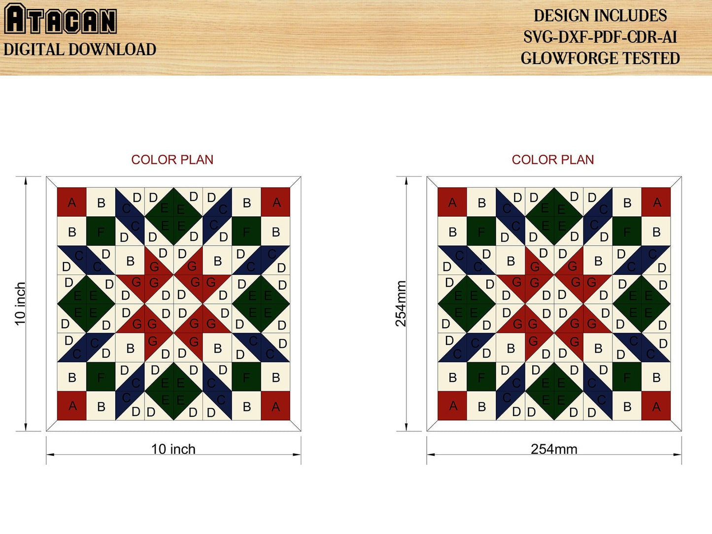 Christmas Barn Quilt Set / Noel Tree Quilt patterns / New Year Wall Art / Snowflake Quilt blocks