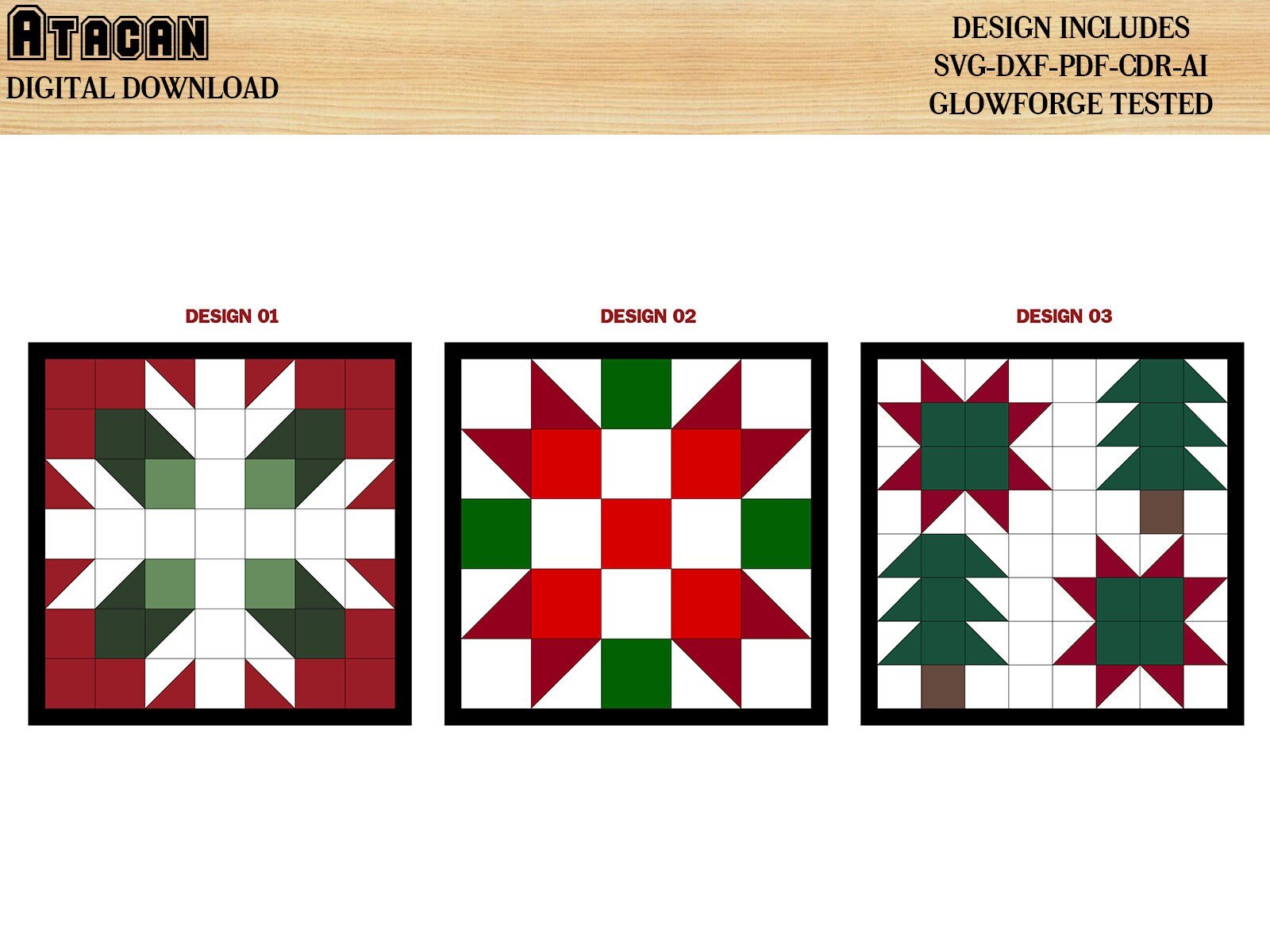 Christmas Barn Quilt Svg cut files / Noel Tree Quilt patterns / New Year Arrow Wall Art / Snowflake Quilt blocks