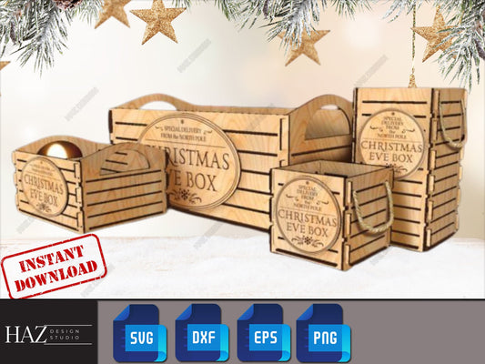 Christmas Eve Boxes Laser Cutting Files - 4 Stunning Box Designs 192