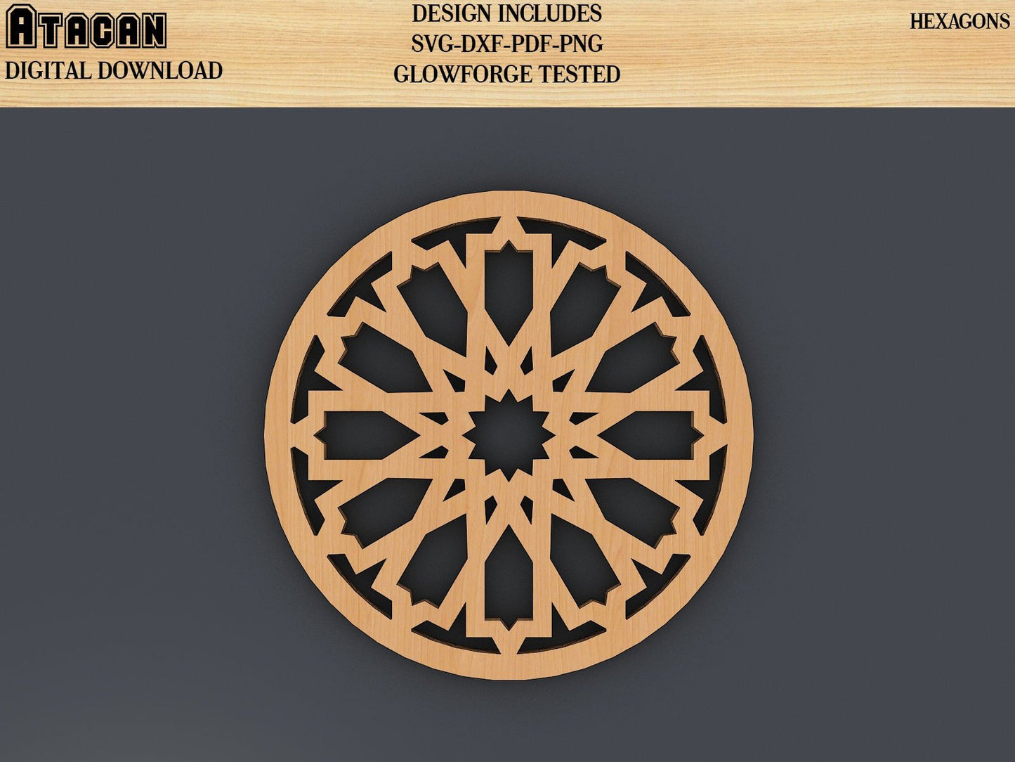 Coaster Laser cut SVG Files / Round Coasters / Wooden Drink Mats With Pattern 330