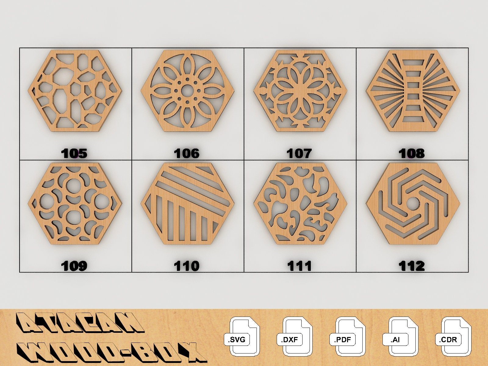 Coaster vector Laser cut Files / Digital Download / Wall Decor Templates / Laser vector cut and engrave 157