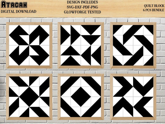 Country Quilt Block Svg Farmhouse decor Bundle Sign Americana Barn Quilt Cut File Country pattern frames 023