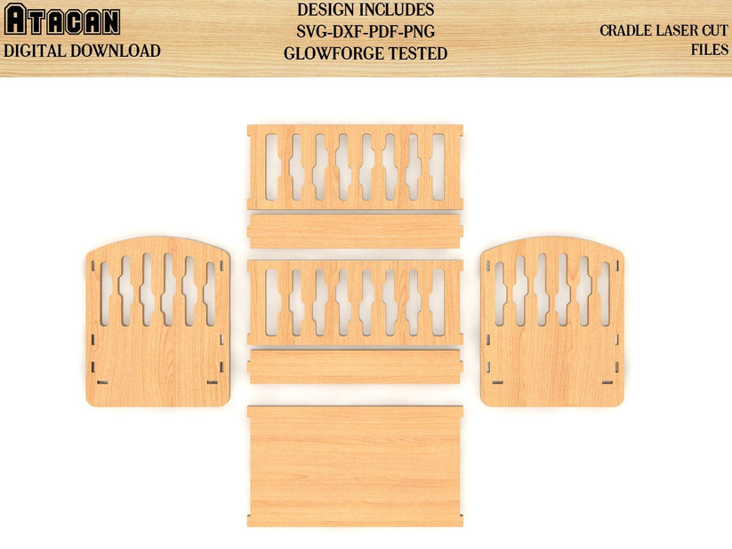 Cradle laser cutting SVG files Baby Rocker Cot, Baby Cradle bed, 3d mo ...