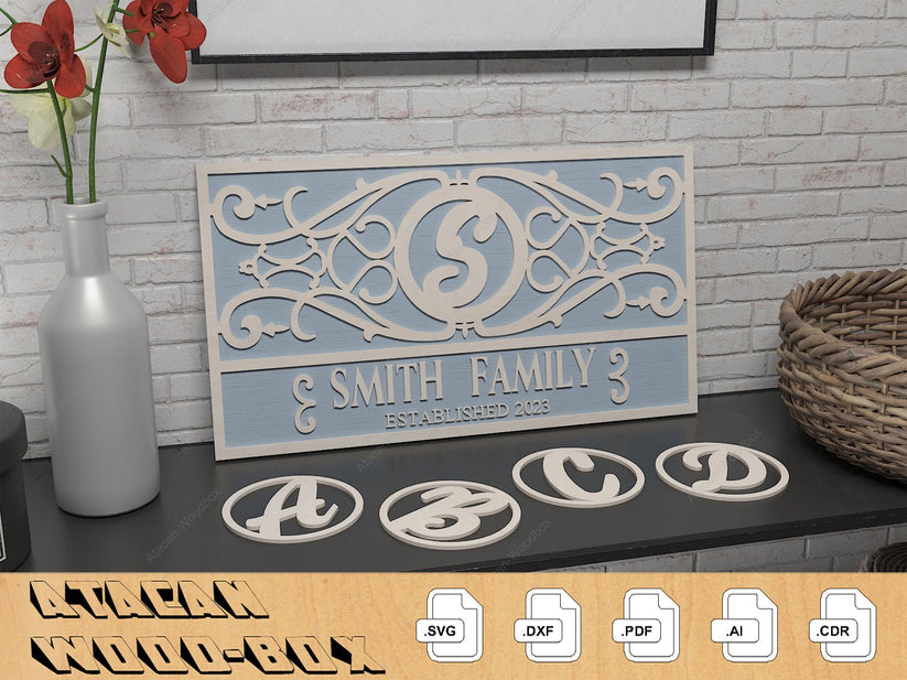 Custom Home Decor Signs / Interchangeable Letter and Icons / Monogram ...