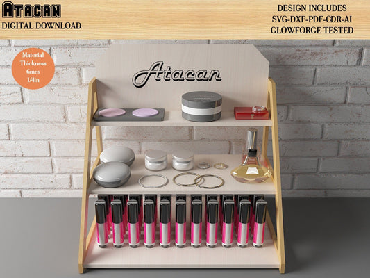 Custom Jewelry Stand, Organizer / 3 Tiered Display Shelves Stand / Shop or Market Display / Wooden Laser Cut Files / SVG DXF CDR Ai 487