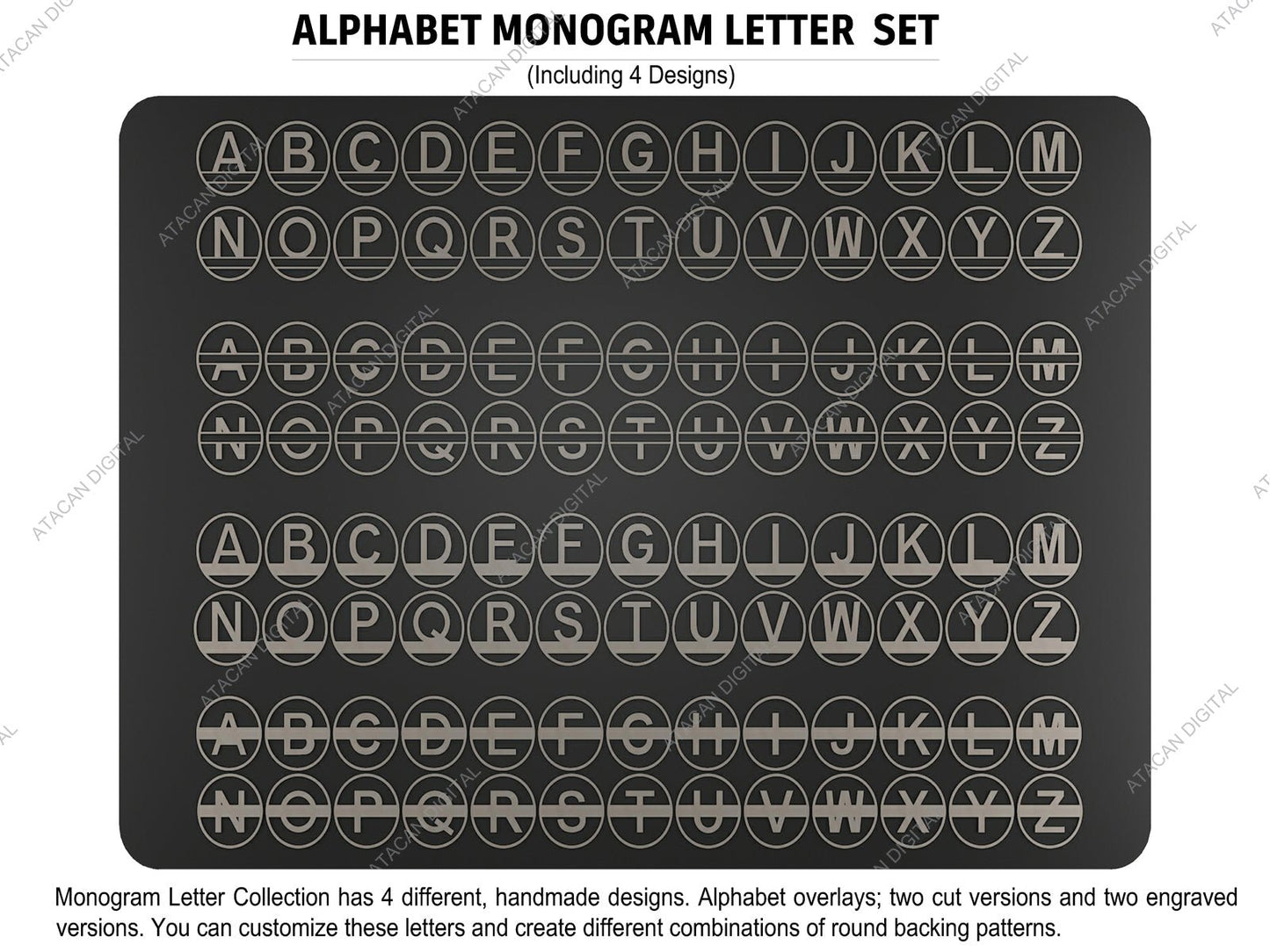 Customise Monogram Split Letters / Personalise Name Signs With Patterns / Wall art Home Decor DXF SVG Ai CDR 503