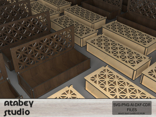 Decorative Laser Cut Gift Box / Wooden Box With Lid / DIY Box Laser Cut Files SVG, DXF Ai Cdr 554