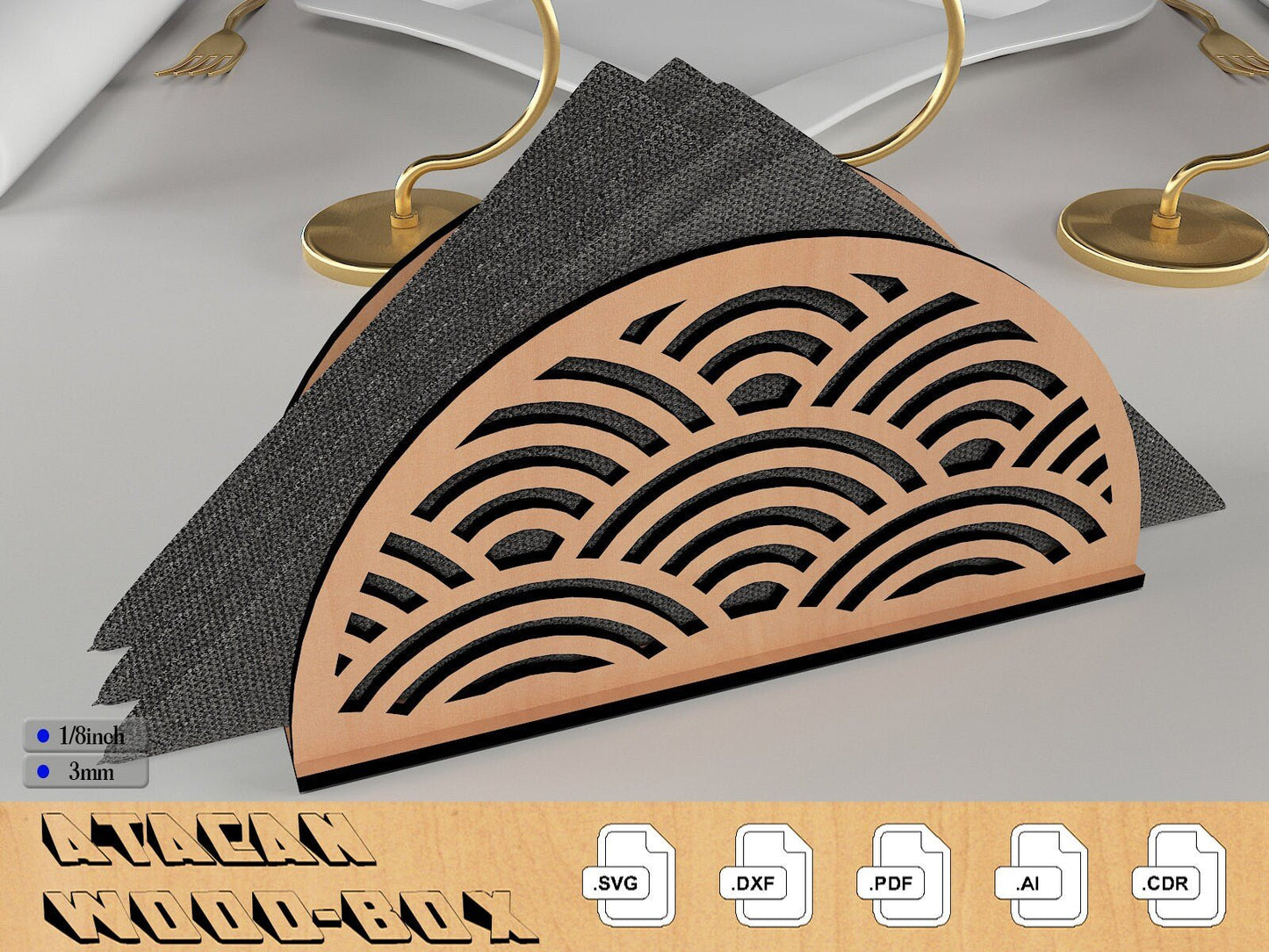 Decorative Napkin Holders / Tissue Table organizer / Complement for Cafe SVG DXF CDR Ai 325