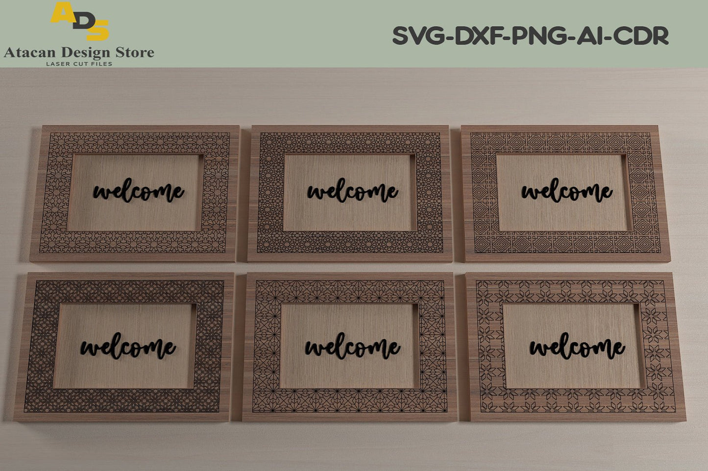 Decorative Pattern Photo Frames / Laser Cut Frame Files / SVG DXF CDR Ai 296