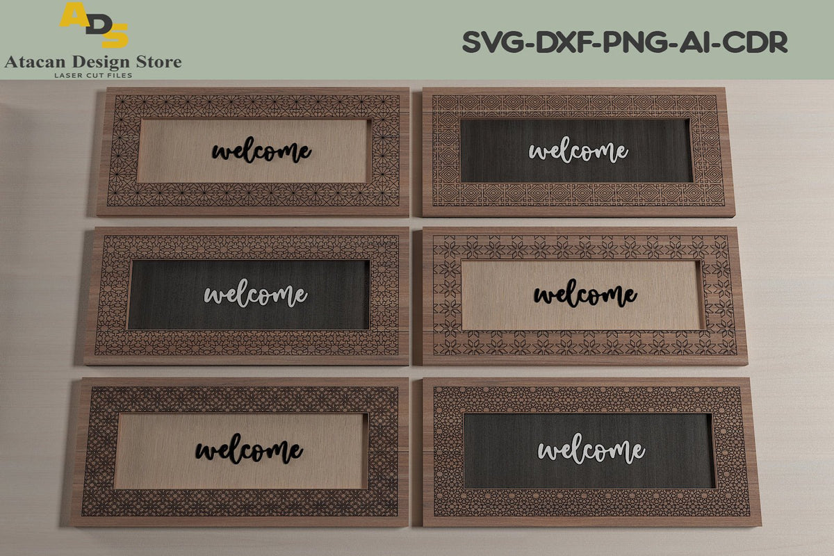 Stylist Pattern Photo Frame Decorative Pattern Photo Frames / Laser Cut Frame Files / SVG DXF CDR ...
