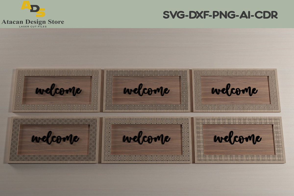 Stylist Pattern Photo Frame Decorative Pattern Photo Frames / Laser Cut Frame Files / SVG DXF CDR ...
